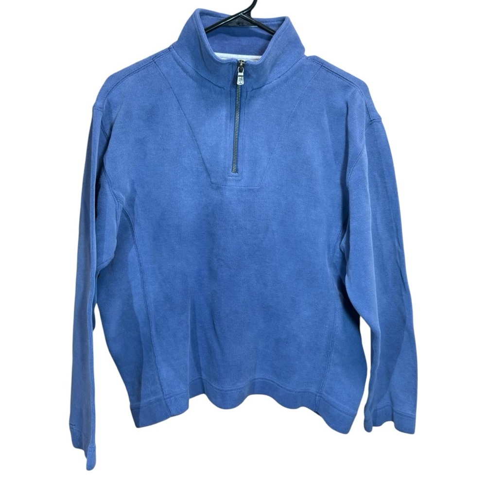 Tommy Bahama Island Blue 1/4 Zip Pullover Sweatshirt Women’s M Coastal Resort